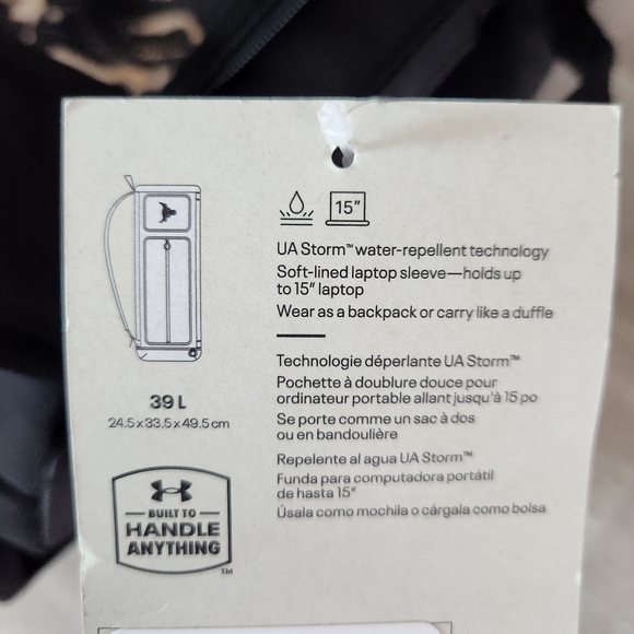 Under Armour UA Project Rock  Backpack Black Gold  1376459 002 - Picture 10 of 11